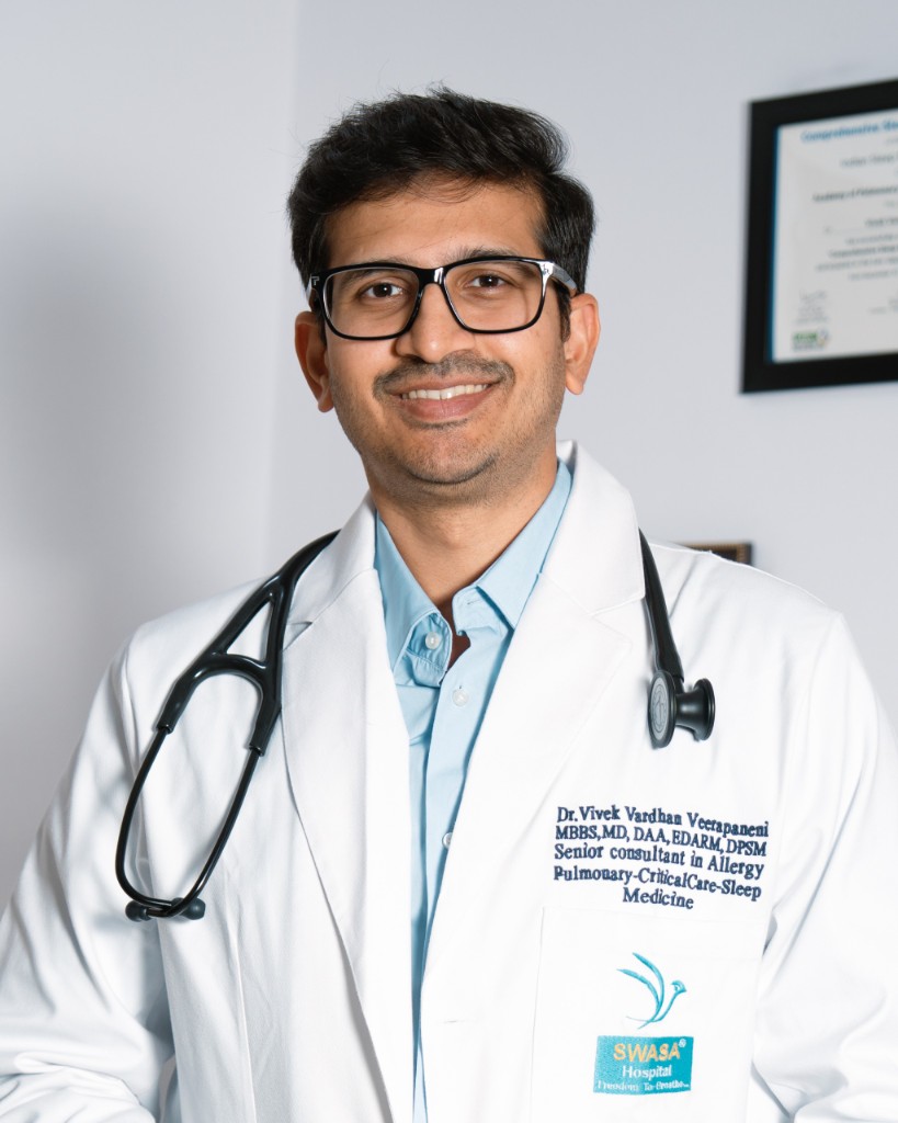 Dr. Vivek Vardhan Veerapaneni with stethoscope